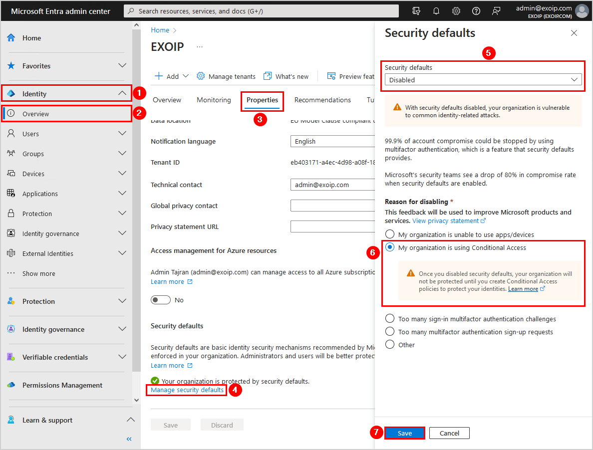 This is one of the steps of enabling MFA via Conditional access in M365 tenants